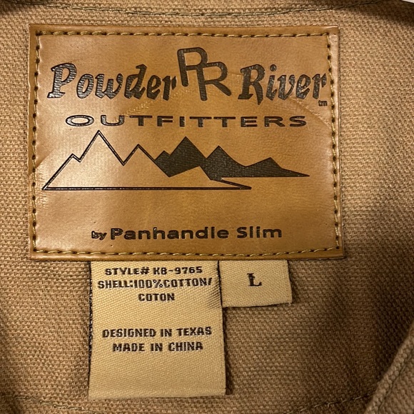 Powder River Outfitters Women’s Khaki Canvas Snap Western Vest Size: L - Picture 3 of 7